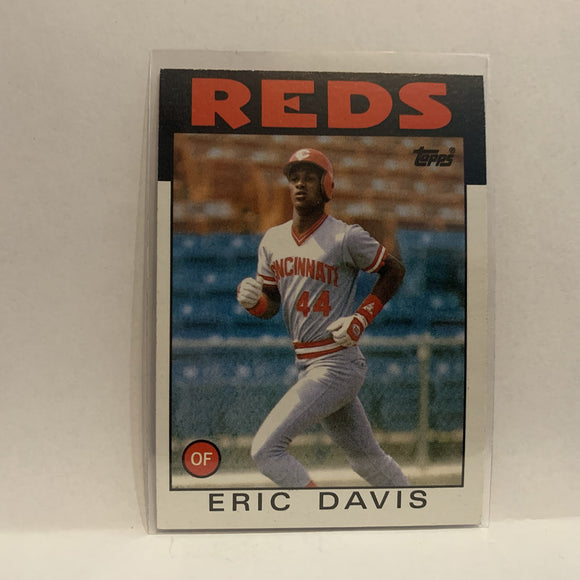 #28 Eric Davis Cincinnati Reds 1986 Topps Baseball Card IH