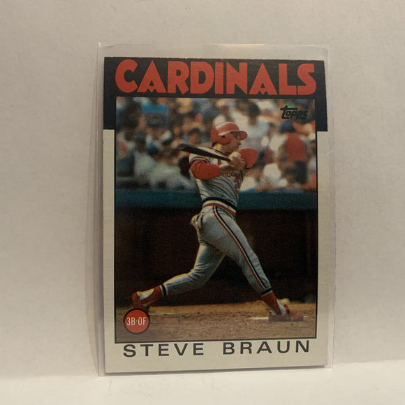 #631 Steve Braun St Louis Cardinals 1986 Topps Baseball Card IH