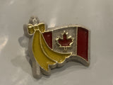 Canadian Flag Yellow Ribbon Lapel Hat Pin DU