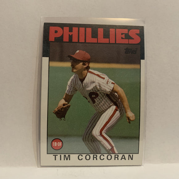 #664 Tim Corcoran Philadelphia Phillies 1986 Topps Baseball Card II