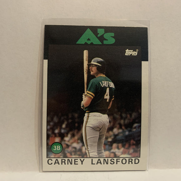 #134 Carney Lansford Oakland Athletics 1986 Topps Baseball Card II