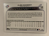 #248 Alex Mandah Future Stars Rookie Toronto Blue Jays 2022 Topps Series 1 Baseball Card MLB