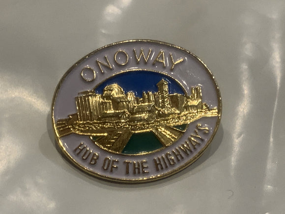 Onoway Hub of the Highways Lapel Hat Pin DV