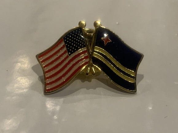 USA Aruba Friendship Flags Lapel Hat Pin DV