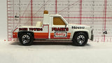 White 24hr Towing Frank's GMC Wrecker 1/72 1987 Matchbox Diecast Car