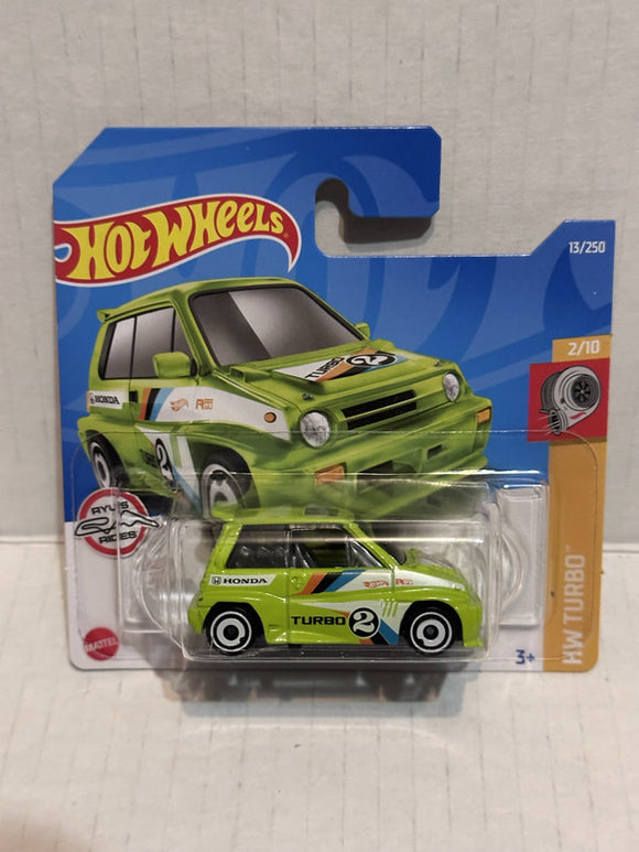 Green '85 Honda City Turbo II HW Turbo 2/10 13/250 HCV25 2021 Hot Wheels Diecast Car