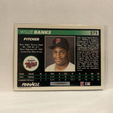 #575 Willie Banks Rookie Prospect Minnesota Twins 1992 Pinnacle Baseball Card IJ
