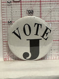 Vote J Button Pinback