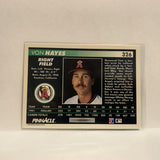#326 Von Hayes Los Angeles Angels 1992 Pinnacle Baseball Card IJ