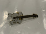 Skull and Cross Bones Guitar Lapel Hat Pin DV