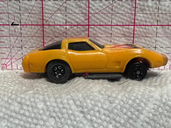 Yellow Corvette 1980 Kidco Diecast Car