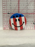 Smiling Face USA Flag Button Pinback