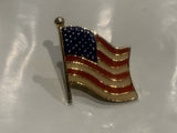 Waving USA American Flag Lapel Hat Pin DW
