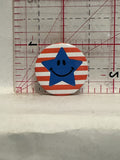 Blue Smiling Star Button Pinback