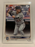 #148 Zack Short Rookie Detroit Tigers 2022 Topps Series 1 Baseball Card MLB