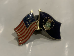 USA United States Air Force Friendship Flags Lapel Hat Pin DW
