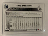 #263 Trey Amburgey Rookie New York Yankees 2022 Topps Series 1 Baseball Card MLB