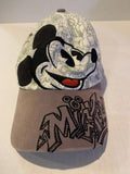 Grey Patterned Mickey Mouse Walt Disney Parks Strap Ball Hat Cap