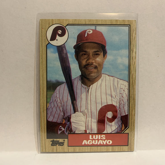 #755 Luis Aguayo Philadelphia Phillies 1987 Topps Baseball Card IN