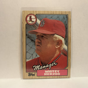 #243 Whitey Herzog Manager St Louis Cardinals 1987 Topps Baseball Card IN