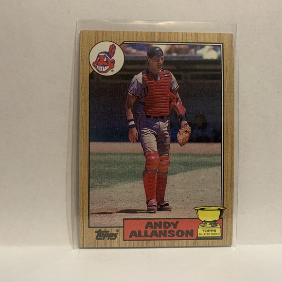 #436 Andy Allanson Topps All Star Rookie Cleveland Indians 1987 Topps Baseball Card IN
