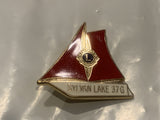 Sylvan Lake 37G Lions Club Sail Boat Lapel Hat Pin DY