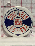 Sail into the 90's with Idaho Beans Button Pinback