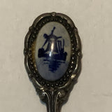 Blue White Windmill Collectable Souvenir Spoon DR
