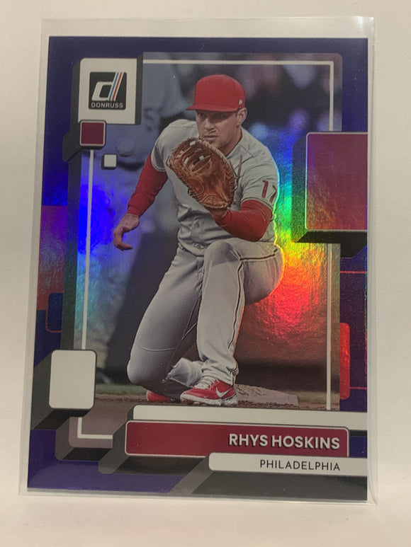 #186 Rhys Hoskins Rookie Holo Red Philadelphia Phillies 2022 Donruss Baseball Card MLB