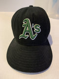 Black Oakland A's MLB New Era 7 1/8 Ball Hat Cap