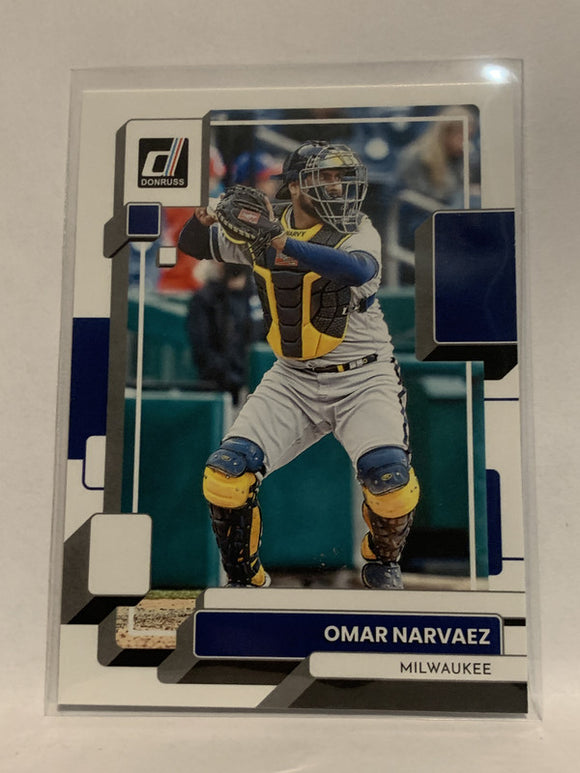 #116 Omar Narvaez Milwaukee Brewers 2022 Donruss Baseball Card MLB
