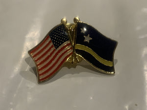 USA Curacao Friendship Flags Lapel Hat Pin DZ