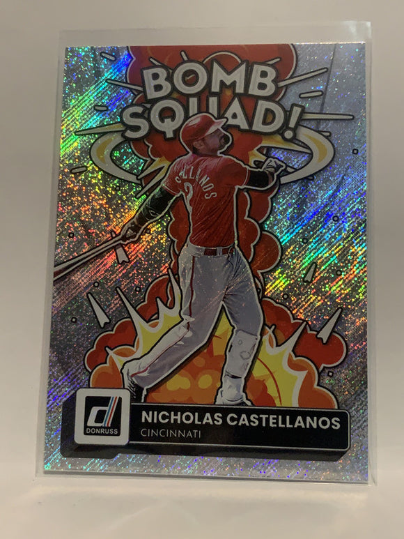 #BS10 Nicholas Castellanos Bomb Squad Raptor Cincinnati Reds 2022 Donruss Baseball Card MLB