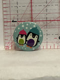 Penguins with Snow Hats Button Pinback
