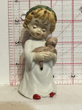 Hugging Angel Child Lamb Missing Wings Figurine Ornament