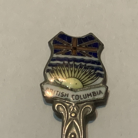 Beautiful British Columbia Seagull Crest Enamel Collectable Souvenir Spoon DS