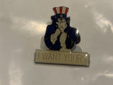 Uncle Sam I Want Yours Lapel Hat Pin EA
