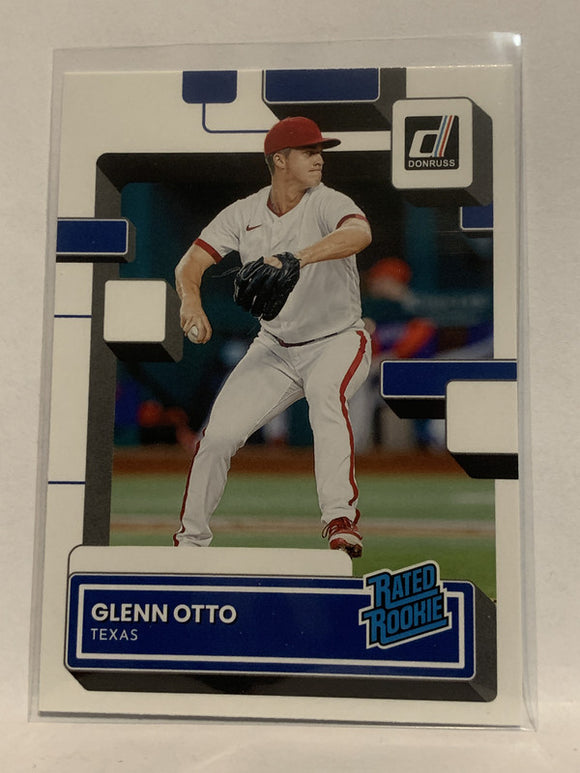 #51 Glenn Otto Rated Rookie Texas Rangers 2022 Donruss Baseball Card MLB