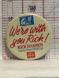 Rick Hanson Man in Motion World Tour Mcdonalds 85 87 Button Pinback