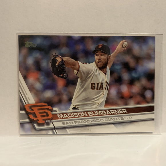 #65 Madison Bumgarner San Francisco Giants 2017 Topps Series 1 Baseball Card IQ