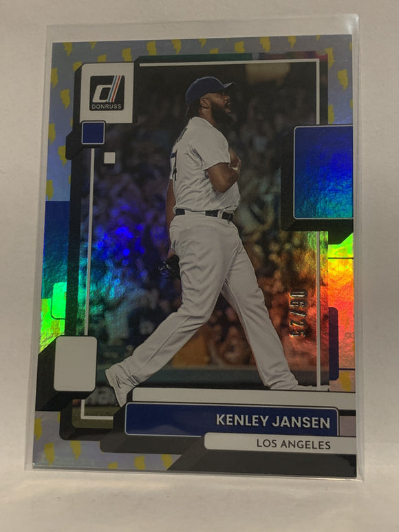 #145 Kenley Jansen Voltage 6/25 Los Angeles Dodgers 2022 Donruss Baseball Card MLB