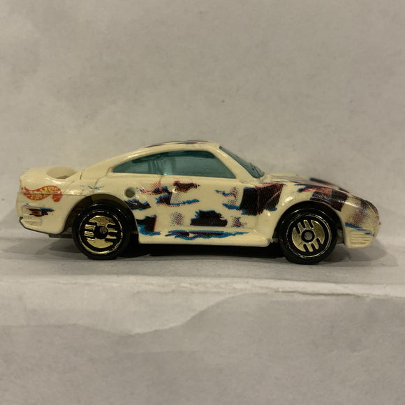 White Checkered Flag ©1987 Hot Wheels Diecast Car EA