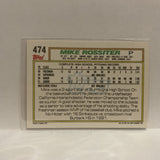 #474 Mike Rossiter Draft Pick Oakland Athletics 1992 Topps Baseball Card IQ
