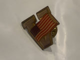 V USA American Flag Veterans Lapel Hat Pin BN