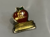 I Make The Difference Text Books Apple School Lapel Hat Pin BN
