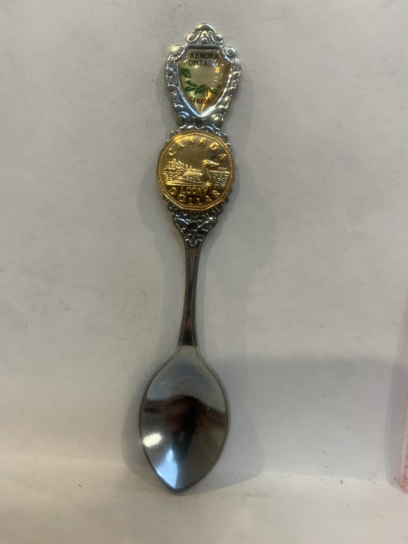 Kenora Ontario Canada Loonie Dollar Souvenir Spoon