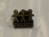 Thanks Children Holding Hands Lapel Hat Pin BN