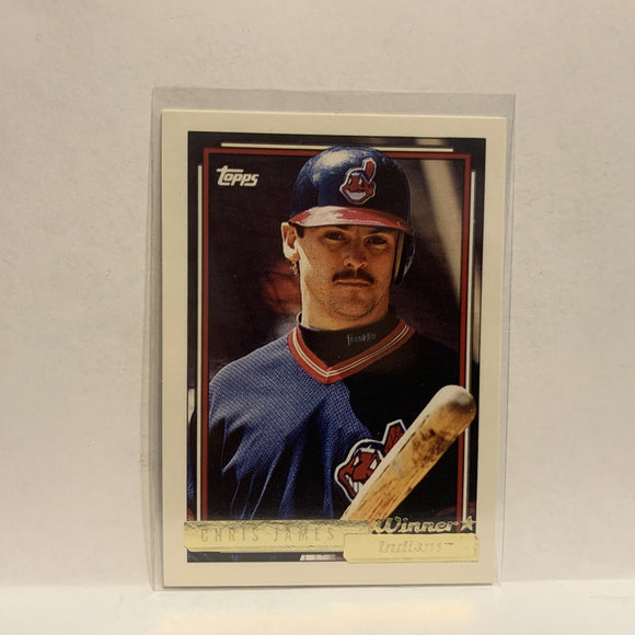 #709 Chris James Winner Cleveland Indians 1992 Topps Baseball Card IR