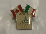 Canada Itlay Torino 2008 Olympics Friendship Flags Lapel Hat Pin BN