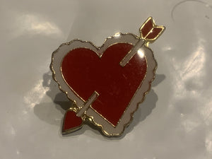 Valentine Heart Arrow Lapel Hat Pin EA